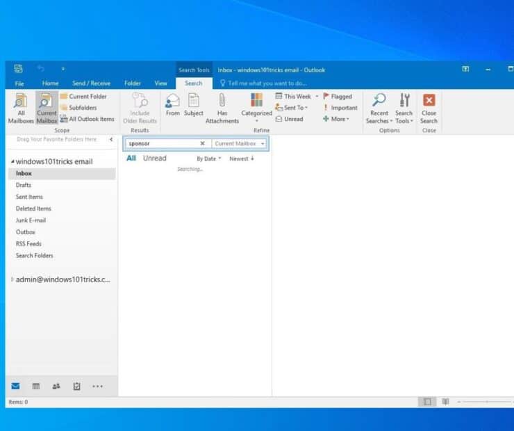修復Microsoft Outlook搜尋不到郵件