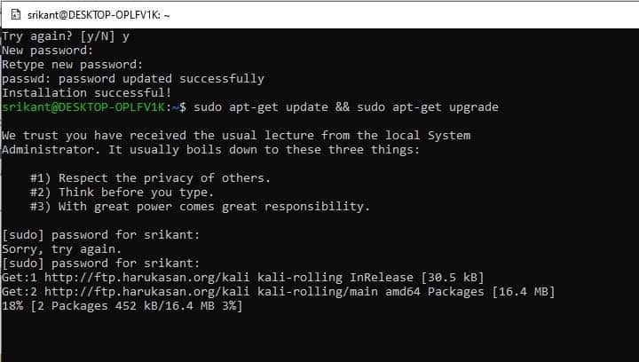 更新Kali Linux系統的命令