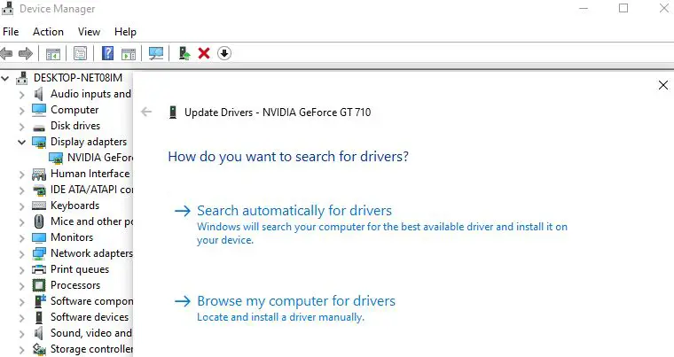 更新NVIDIA圖形驅動程序