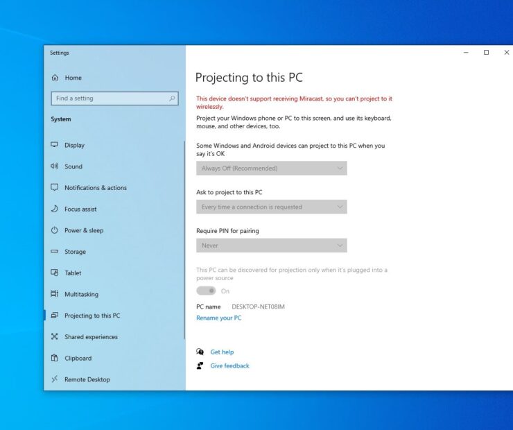 解決：Windows 10/11更新後Miracast無線投影無法連線