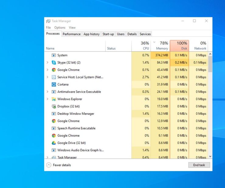 解決Windows 10、8.1和7中100磁盤使用問題[5條提示]