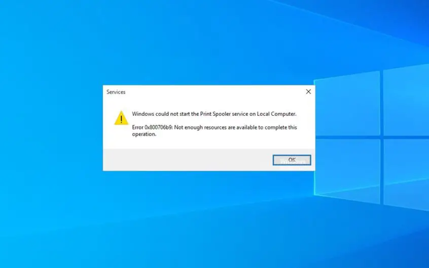 解決：Windows 10打印機後台處理程序錯誤代碼：0x800706b9