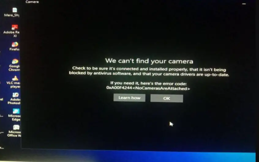 解決：在Windows 10上找不到相機錯誤0xa00f4244