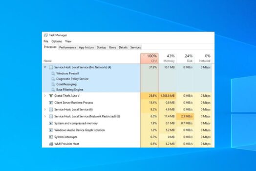 解決：Windows 10中的服務主機本地系統CPU使用率過高