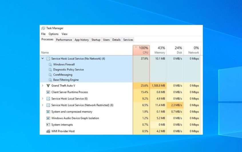 解決：Windows 10中的服務主機本地系統CPU使用率過高