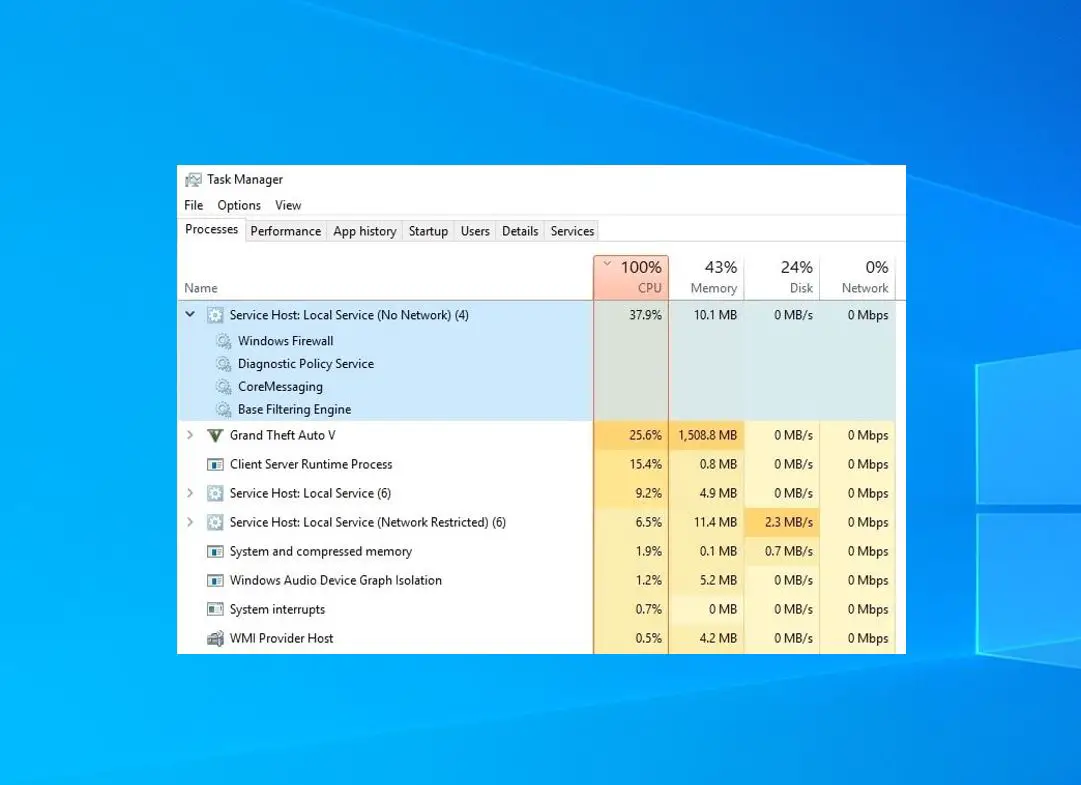 Service Host Local System 100 Cpu Usage