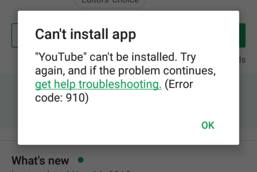 كيفية إصلاح متجر Google Play "Error Code 910"؟ (تم التحديث في عام 2021)
