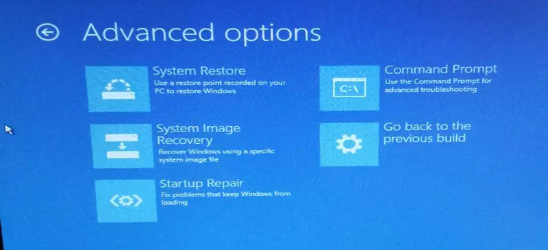 Windows 10高級選項