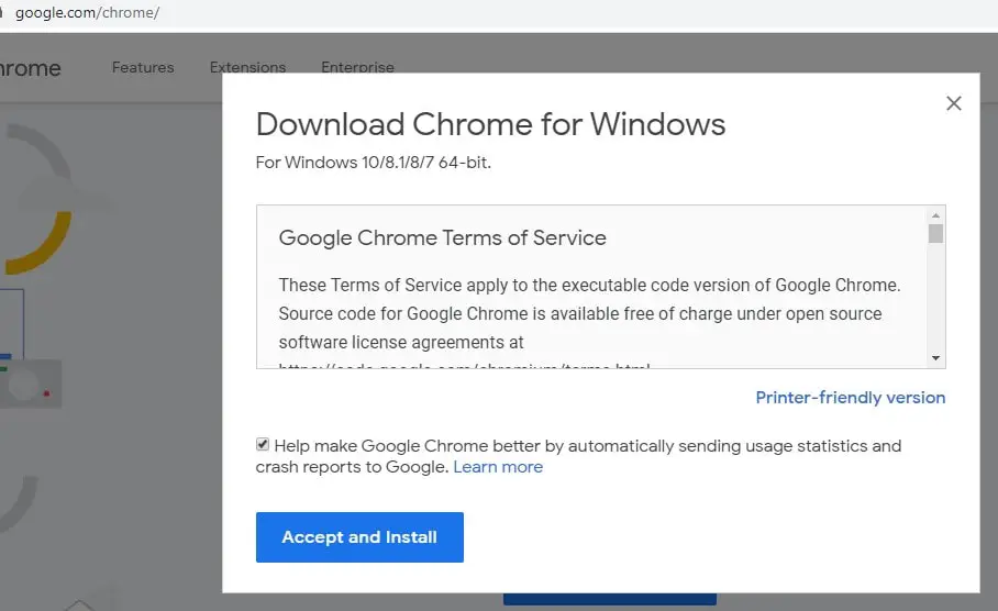 Chrome服務條款