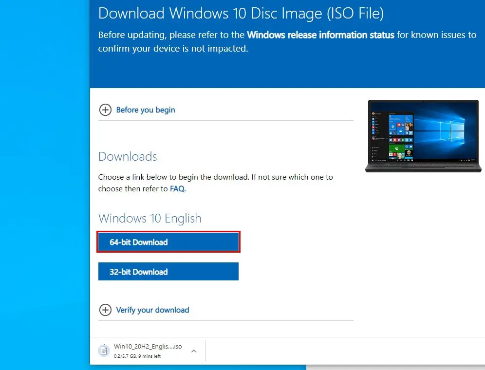 下載Windows 10光盤映像
