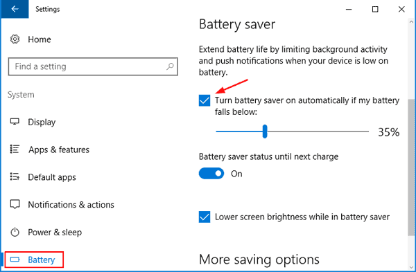 啟用Windows 10的省電模式