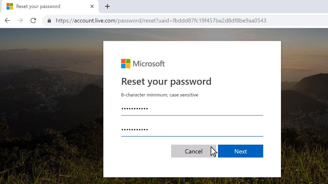 重置Microsoft帳戶密碼