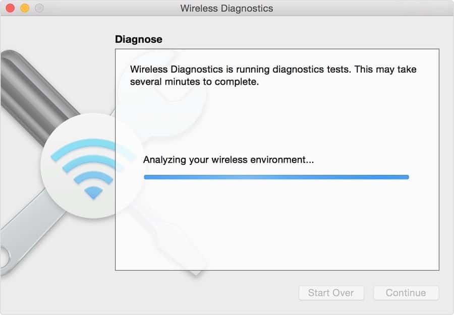 運行Wireless Diagnostics mac