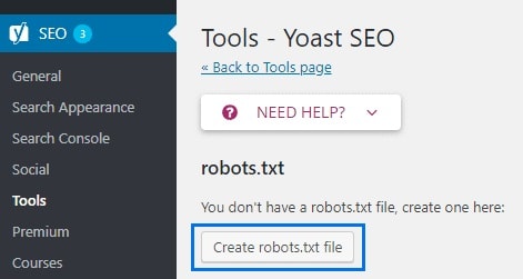 使用Yoast創建robots.txt文件