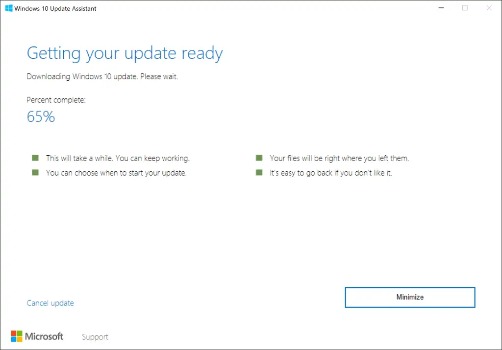 Windows 10 更新助手下載更新