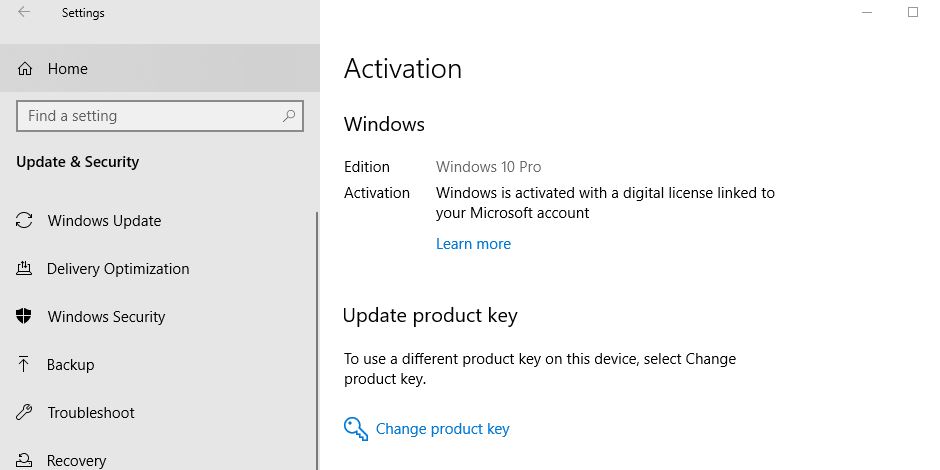 Windows 10已使用數字許可證激活