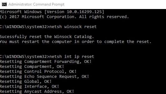 Winsock重置IP重置