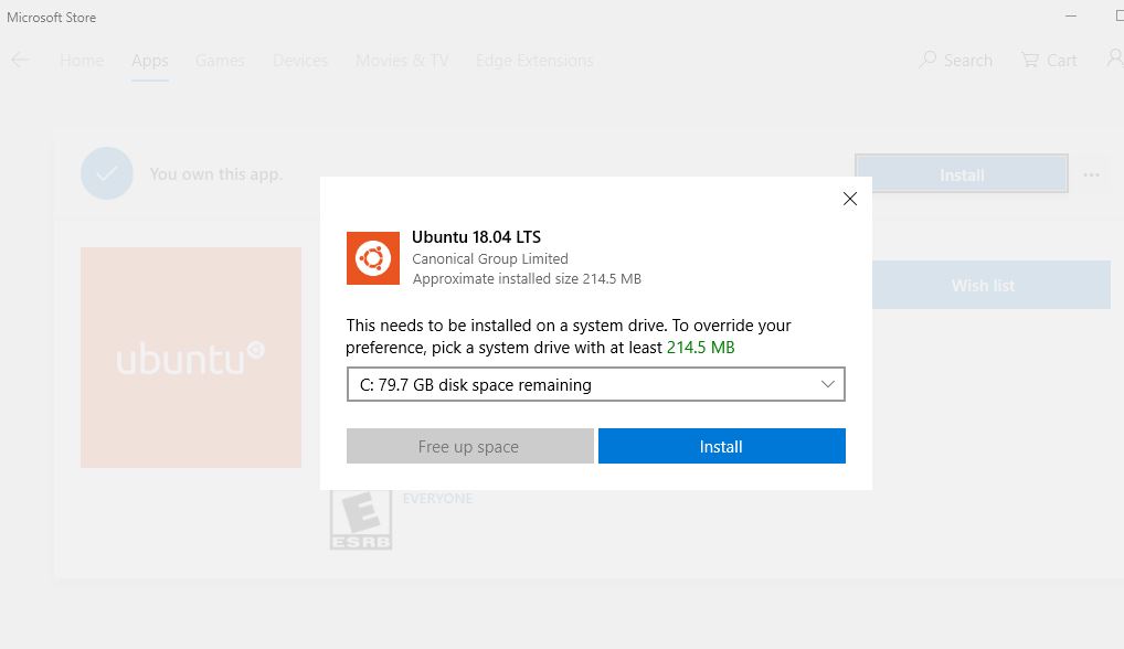 在Windows 10上安裝Ubuntu