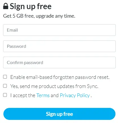 如何在筆記本電腦Sync.com上增加存儲空間免費註冊