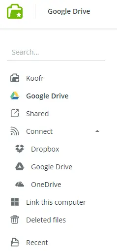 Koofr Review連接Google雲端硬盤