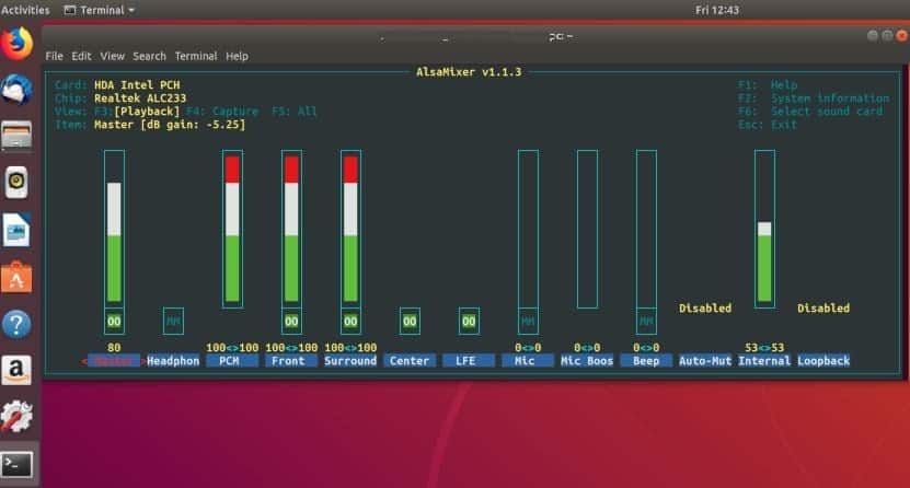 ubuntu 18.04 alsa 混合器