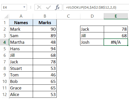 使用 iferror 函數處理 Excel 中的 NA 錯誤