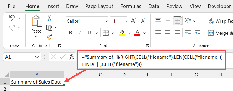 在 Excel 中的工作表名稱之前附加文本的公式