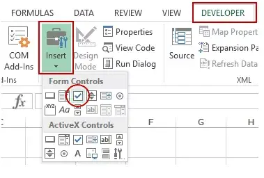在 Excel 中添加複選框 - 選中表單控件中的複選標記