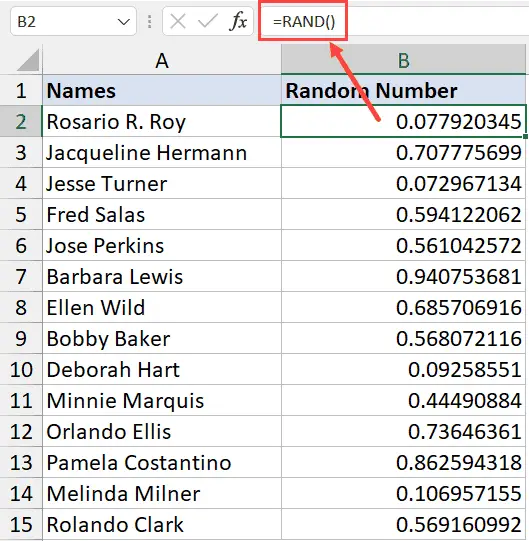 乱数を取得するRAND関数