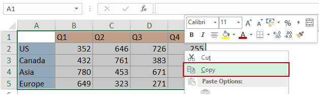 在 Excel 中轉置數據 - 複製數據