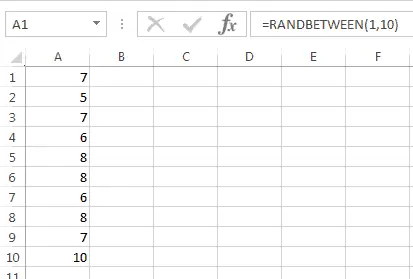 在 Excel 中生成唯一的隨機數 - 使用 Randbetween