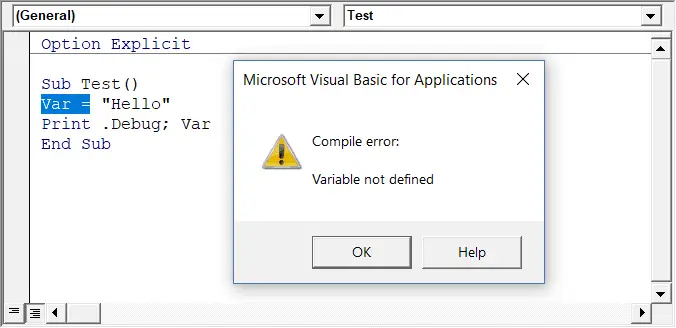 Excel VBA中的變量未聲明錯誤