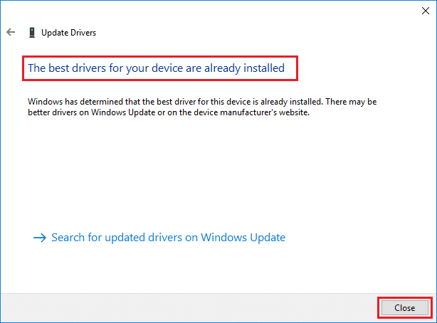 您的設備的最佳驅動程序已安裝。 修復 Windows 10 上的 ERR_EMPTY_RESPONSE