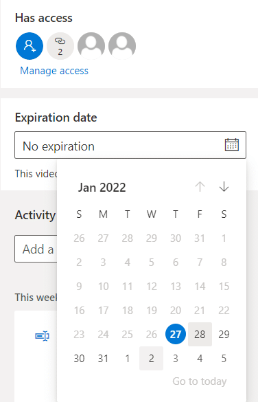 在這裡，在日曆上選擇一個日期 | Microsoft Teams 錄音存儲在哪裡