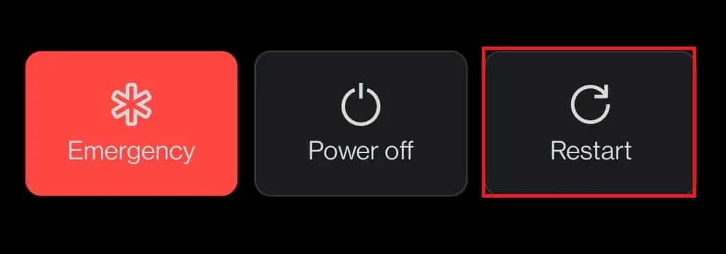 長按電源按鈕。 點擊重新啟動。 修復 4G 無法在 Android 上運行的方法