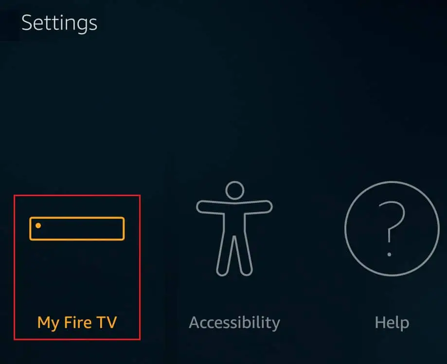 在亞馬遜火棒中選擇我的 Fire TV 選項