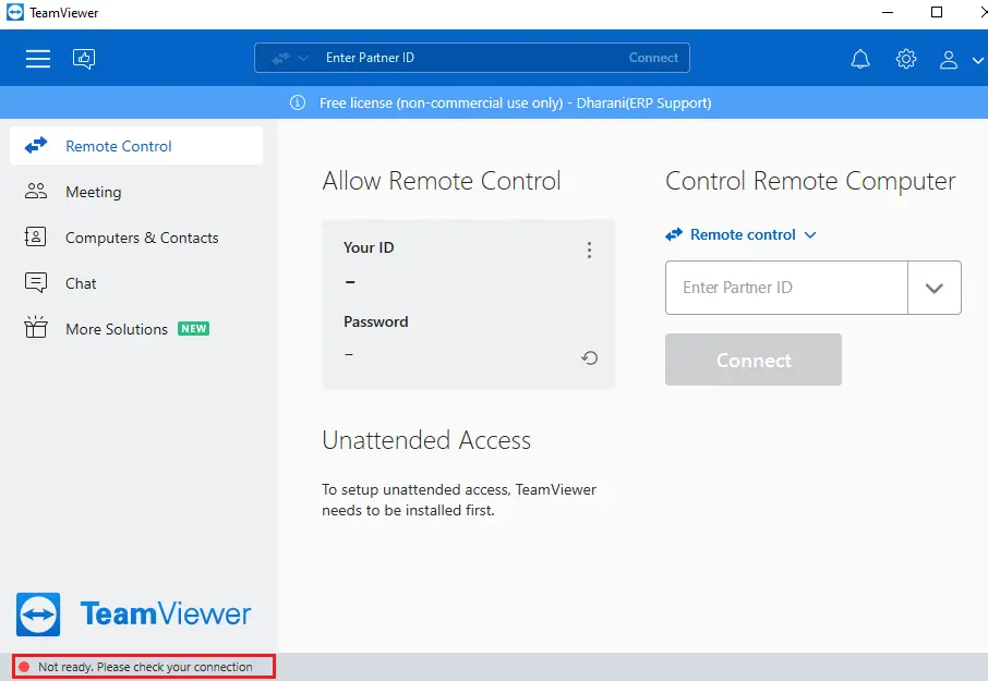 TeamViewer 未準備好檢查您的連接。 修復 Teamviewer 未準備好檢查您的連接