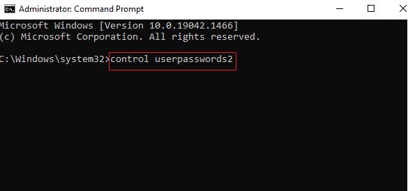 然後，鍵入 control userpasswords2 並按 Enter。 修復 0x80004002 Windows 10 不支持此類接口