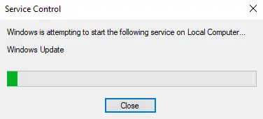 您將收到提示，Windows 正在嘗試在本地計算機上啟動以下服務...