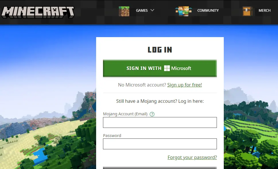 使用您的憑據再次登錄。 修復 Windows 10 中的 Minecraft（我的世界）登錄錯誤