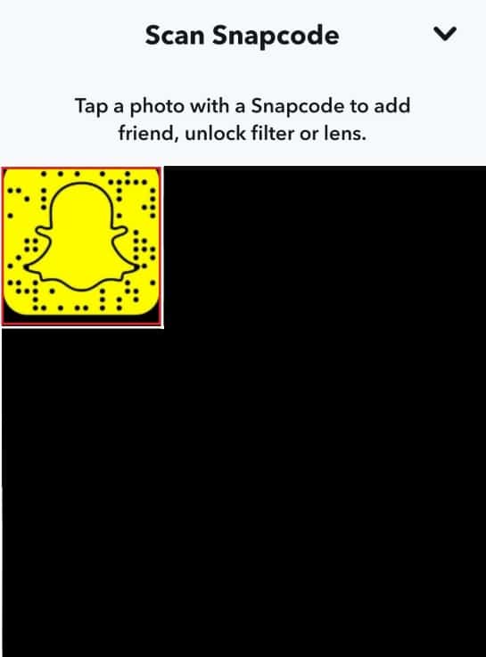 現在，在圖庫中選擇 Snapcode 圖像。 如何查看 Snapchat 關注者數量