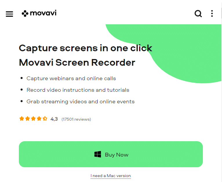 Movavi 屏幕錄像機官方網站。 適用於 PC 的最佳免費屏幕錄像機