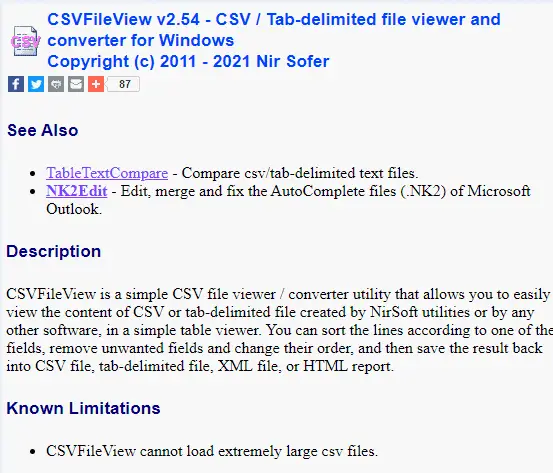 CSVFileView 編輯器官方網站。 適用於 Windows 的最佳 CSV 編輯器