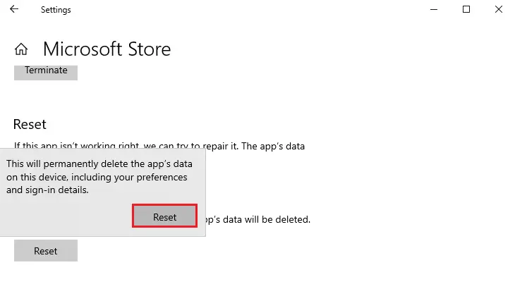 重置提示。 如何修復 Microsoft Store 未安裝應用程序