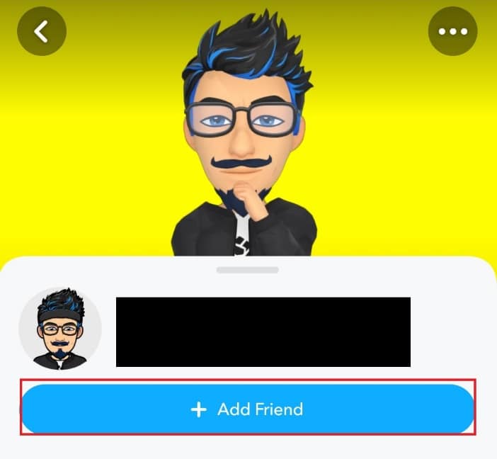 點擊用戶個人資料下方的添加朋友。 如何查看 Snapchat 關注者數量
