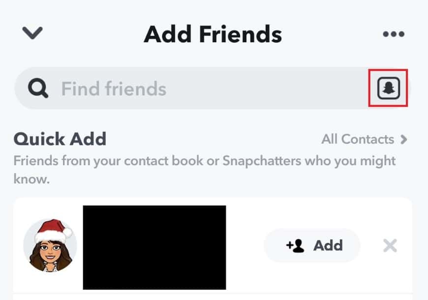 點擊搜索欄末尾的 Snapcode 圖標。 如何關注 Snapchat