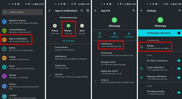 WhatsApp 氣泡通知