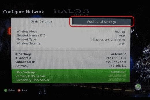 Xbox 360：查找 MAC 地址