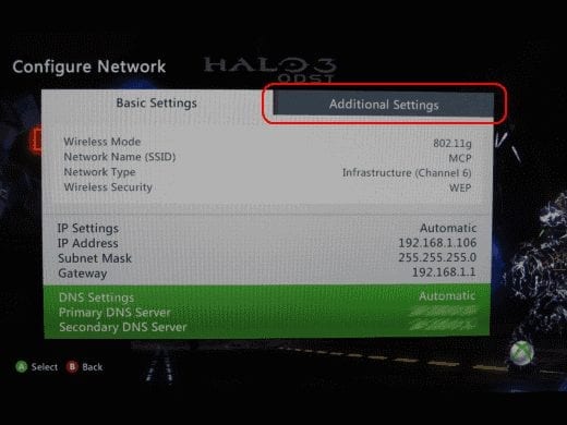 Xbox 360：查找 MAC 地址
