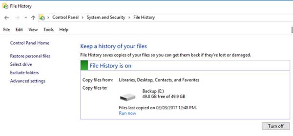 Windows 10 檔案歷程記錄還原：找回被刪除的檔案